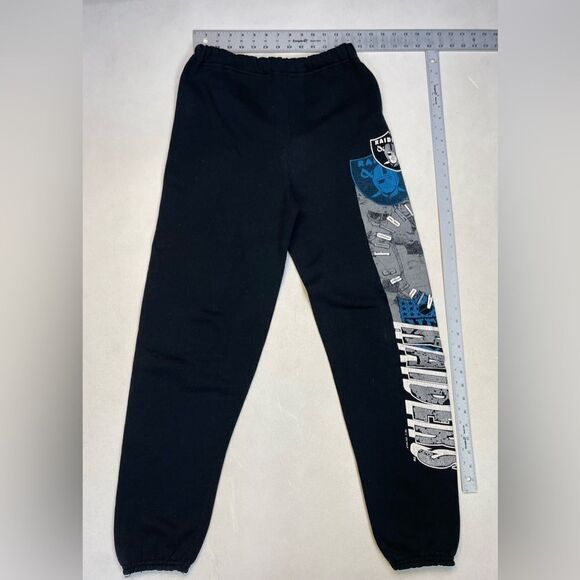 VINTAGE LOGO 7 Oakland Raiders 1991 Sweatpants Men Medium Black 90s - Picture 9 of 10